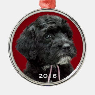 Portugiesisches Wasser-Hundeverzierungs-Rot Ornament Aus Metall