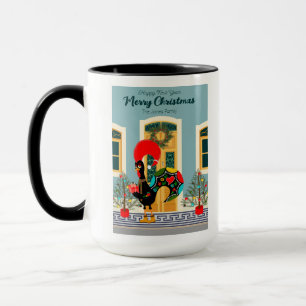 Portugiesisches Weihnachtshaus mit Rooster-Grüße Tasse