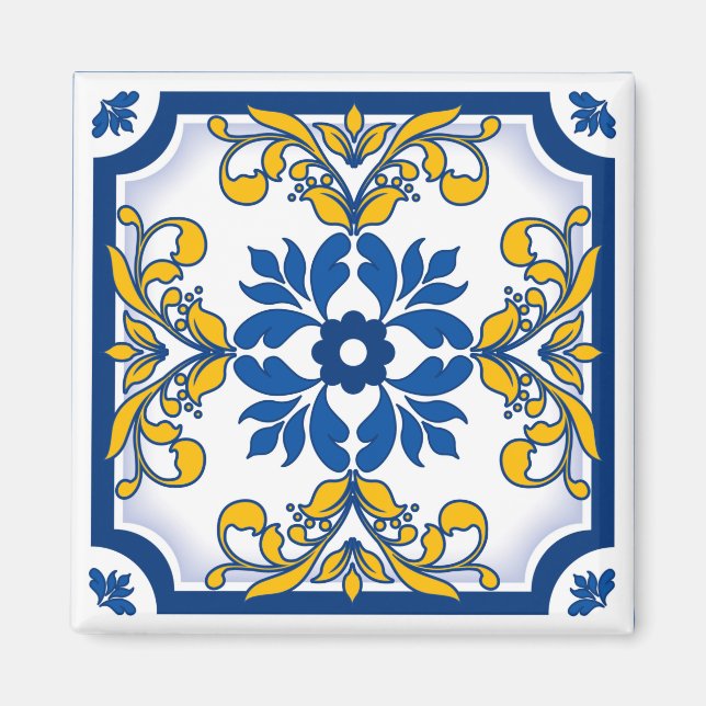 Portuguese Azulejo Ceramic Tile Magnet (Vorne)