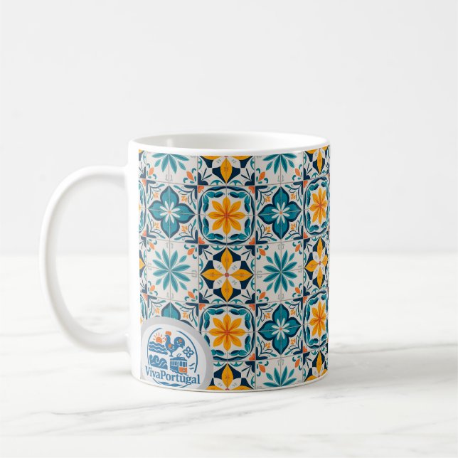 Portuguese Azulejo Mug – Traditional Tile Pattern  Kaffeetasse (Links)