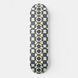 Portuguese Azulejo Pattern Skateboard Deck – Blue 