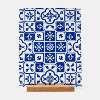Portuguese Blue Azulejo Tile Acrylic Sign – Tradit Acrylschild
