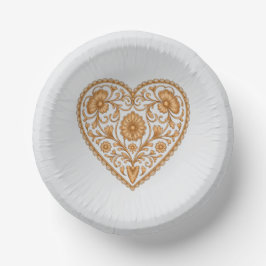 Portuguese Filigree Heart Paper Plate – Elegant Go Pappteller