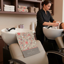 Portuguese folk hair icons — taupe & coral neutral handtuch