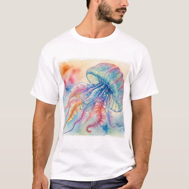 Portuguese Man O War 180724AREF118 - Watercolor T-Shirt (Vorderseite)