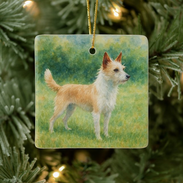 Portuguese Podengo Keramikornament (Baum)