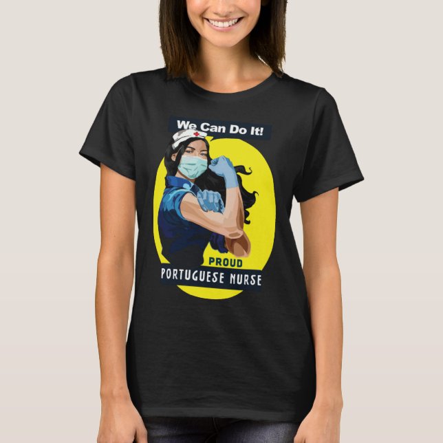Portuguese Proud Frontline Worker Rosie Riveter Nu T-Shirt (Vorderseite)