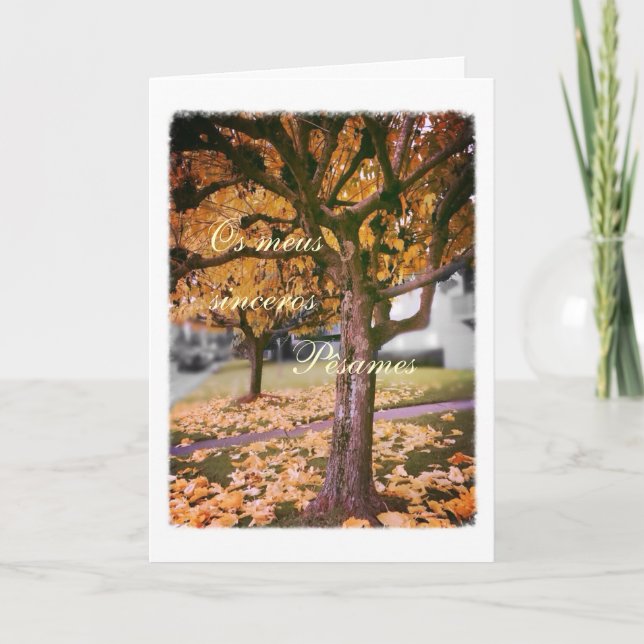 Portuguese sympathy card/condolencias: Fall tree Karte (Vorderseite)