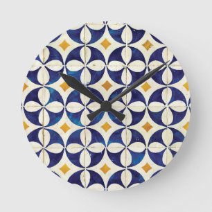 Portuguese Tiles - Azulejo Pattern Design Runde Wanduhr