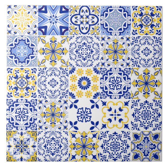 Portuguese Tiles Pattern Ceramic Tile  Fliese (Vorderseite)
