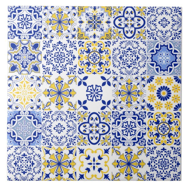 Portuguese Tiles Pattern Ceramic Tile  Fliese (Vorderseite)