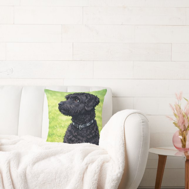 Portuguese Water Dog Anime Throw Pillow Kissen (Liege)