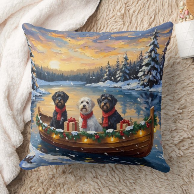 Portuguese Water Dog Christmas Boat Holiday Kissen (Decke)