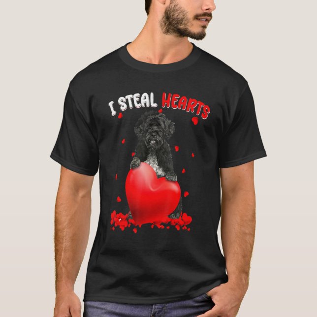 Portuguese Water Dog Dog I Steal Hearts Cute Valen T-Shirt (Vorderseite)