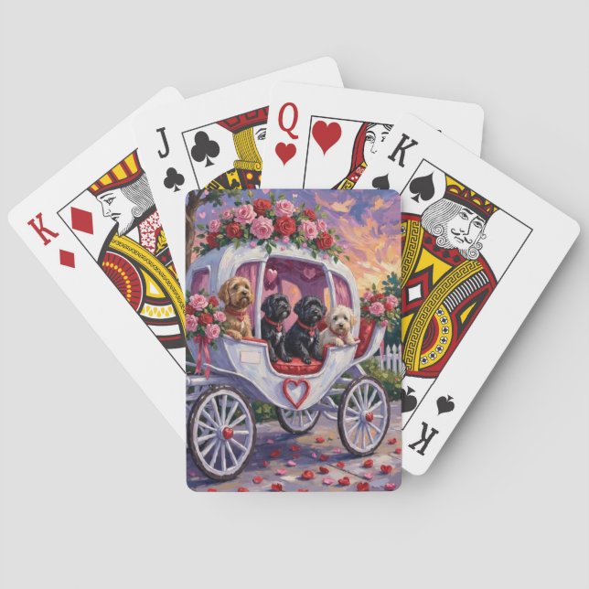 Portuguese Water Dog Valentine's Day Spielkarten (Rückseite)