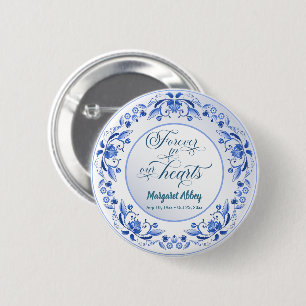 Porzellan Blauer Beerdigungsensake Button