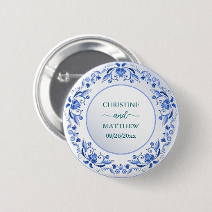 Porzellan Blütenblume Gastgeschenk Hochzeit Button