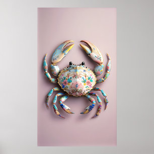 Porzellan Crab - Elegante Muschel Florenz Poster