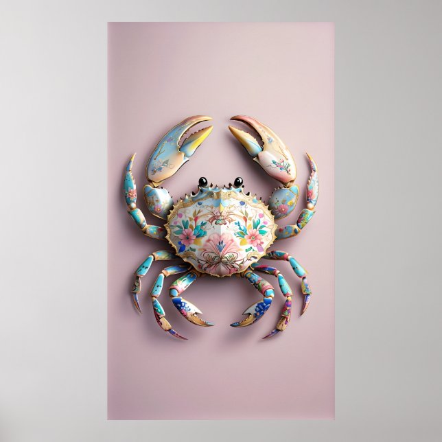 Porzellan Crab - Elegante Muschel Florenz Poster (Vorne)