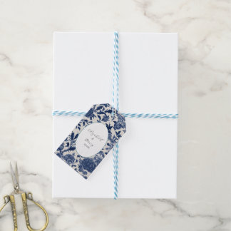 Porzellan Elegante: Hochzeit mit Blumen Geschenkanhänger