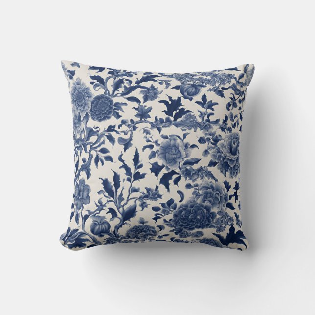 Porzellan-Elegante individuell anpassbar: Blauer B Kissen (Vorderseite)