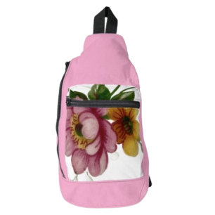Porzellan inspirierte Blumen Crossbody Bag