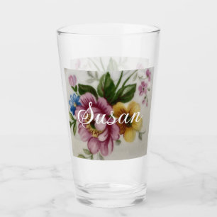 Porzellan inspirierte Blumenmuster Glas