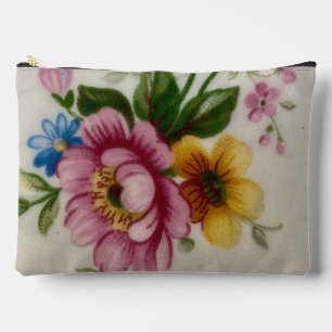 Porzellan-inspirierte Blumenprint-Cut-Sew-Tasche Zubehörtasche