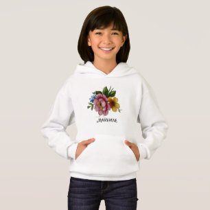 Porzellan-Inspirierte Florale Kapuzenjacke Hoodie