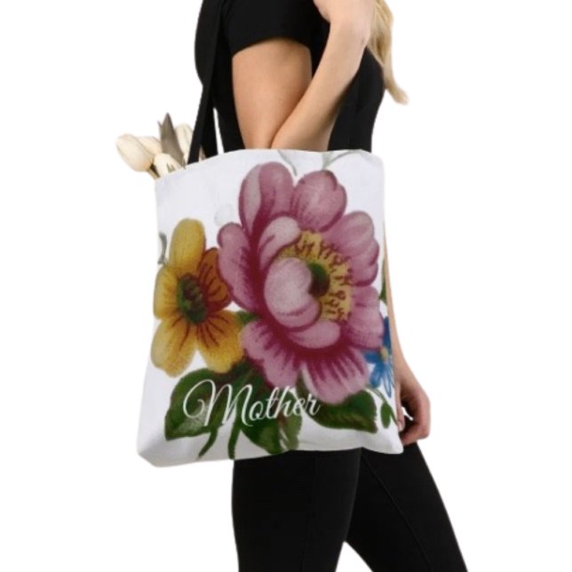 Porzellan-Inspirierte Florale Tasche (Chic tote bag for Mom—perfect for errands, shopping, and showing love this Mother’s Day)