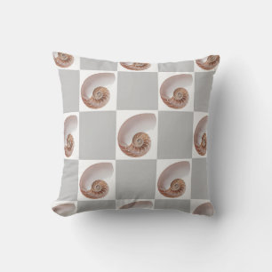 Porzellan Meeresmuschel Minimalist Schachbrett Mus Kissen