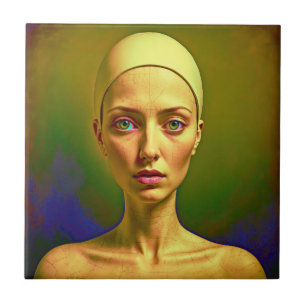 Porzellan-Soul - Farbiges Portrait Fliese