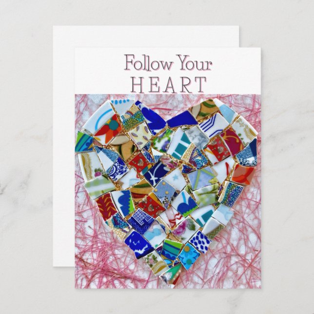 Porzellan Tile Herzkultur-Karte Einladung (Vorne/Hinten)