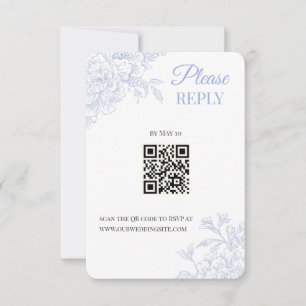 Porzellan-Wiese-Chinoiserie-Hochzeits-Antwortkarte RSVP Karte