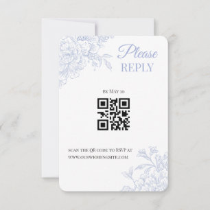Porzellan-Wiese-Chinoiserie-Hochzeits-Antwortkarte RSVP Karte