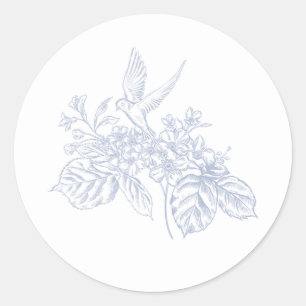 Porzellan-Wiesen-Chinoiserie-Blumen-Aufkleber Runder Aufkleber