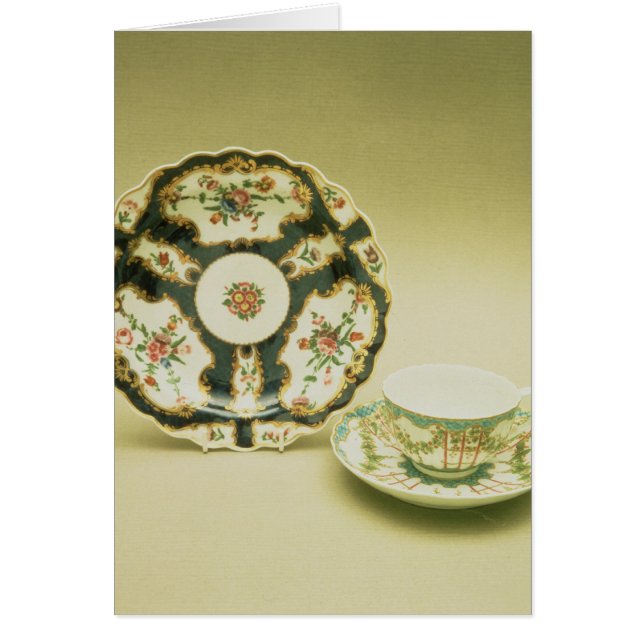 Porzellanplatte Worcester mit blauer Dekoration (Vorne)