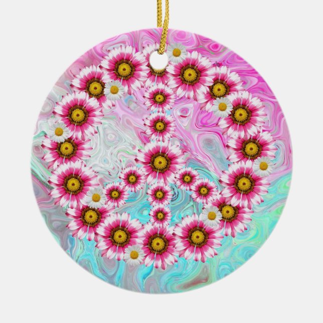 Porzellanschmuck für die Blume des Friedens Keramik Ornament (Vorne)