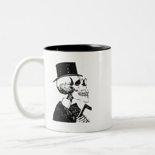 Posada Calavera mit Top Hat und Cane Zweifarbige Tasse