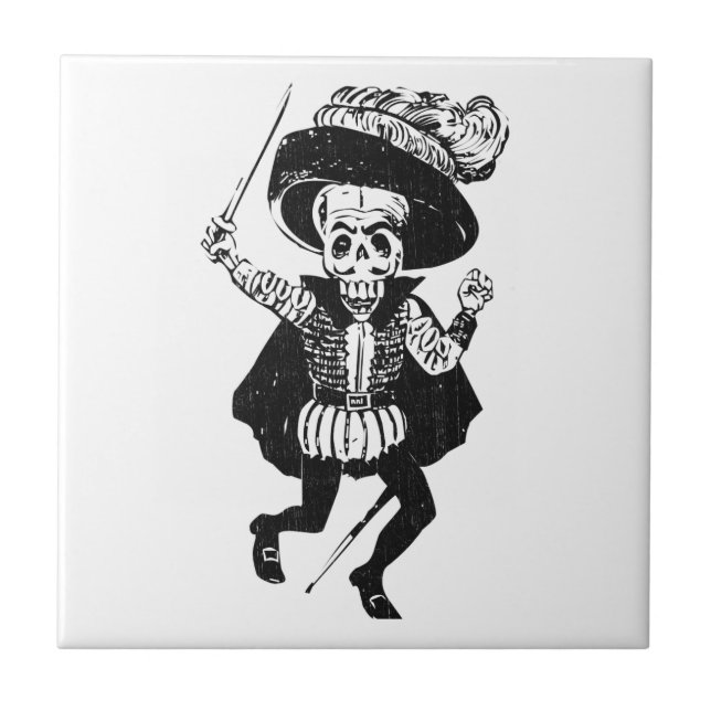 Posada Swashbuckling Calavera (Skelett) Fliese (Vorderseite)