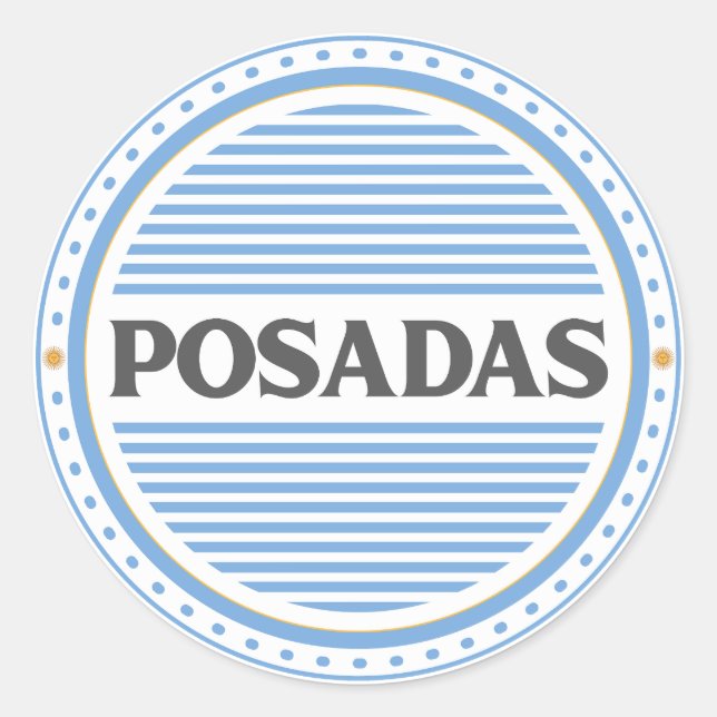 Posadas City Pride Emblem – Argentine Identity Runder Aufkleber (Vorderseite)