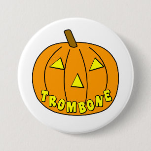 Posaune Halloween Kürbis Button