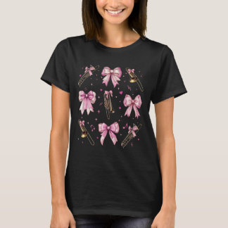 Posaune Instrument Posaunistin Mädchen Kokette Sch T-Shirt