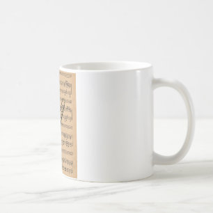 Posaune mit Notenblatt-Hintergrund Tasse
