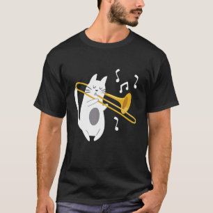 Posaunist Katze - Posaunenspieler Musikliebhaber T-Shirt