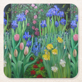 Posavasos con diseño de flores y jardines rechteckiger pappuntersetzer