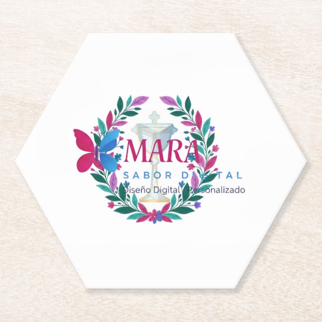 Posavasos de cartón Delantal — Marca con sabor Untersetzer (Vorderseite)