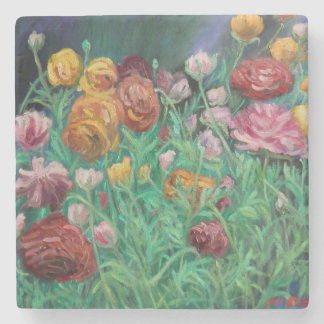 Posavasos elegante con flores steinuntersetzer