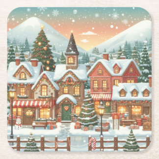 Posavasos Navideño Vintage | Regalo y Decoración  Rechteckiger Pappuntersetzer