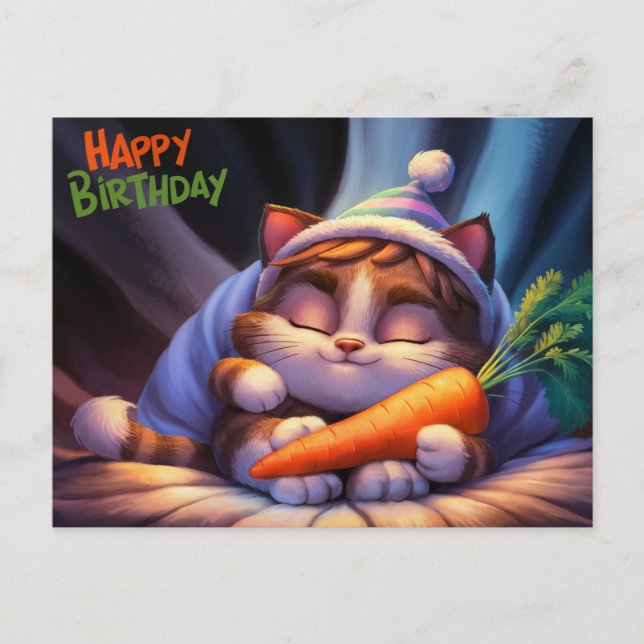 Poscards Happy Birthday Katze 10 Postkarte (Vorderseite)
